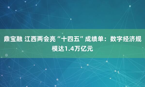 鼎宝融 江西两会亮“十四五”成绩单：数字经济规模达1.4万亿元